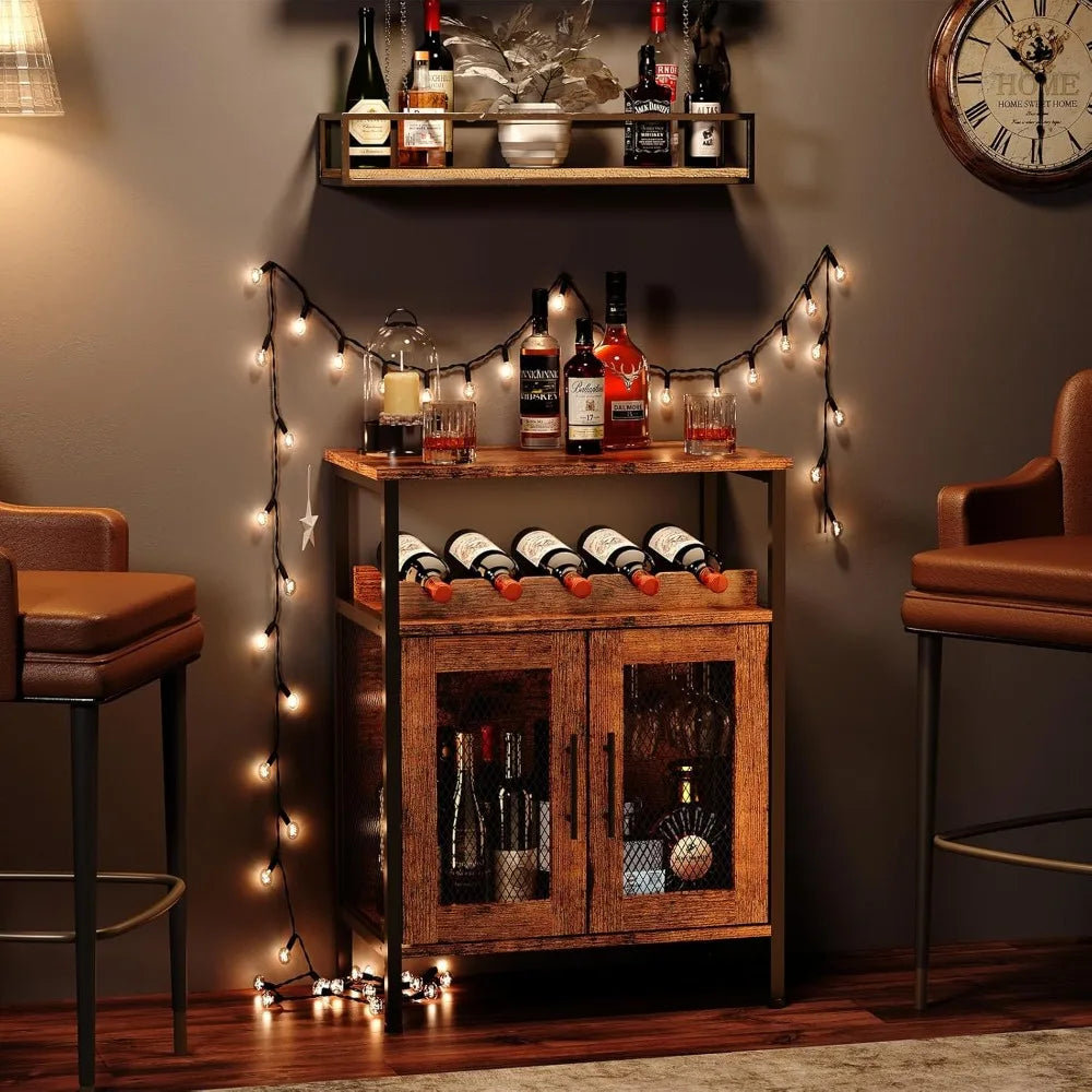 Wine Bar Rack Cabinet Detachable Wine Rack Coffee Bar Sideboard