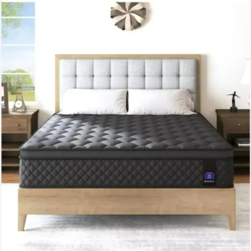 Ljustra Queen Hybrid Mattress Euro Top Medium Firm Support