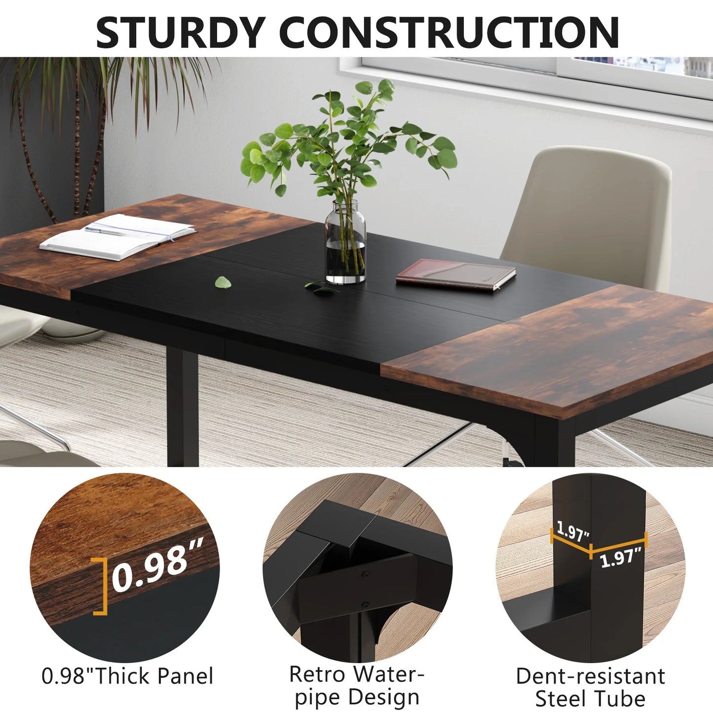 Ljustra Large Office Desk Modern Writing Table Workstation for Home Office