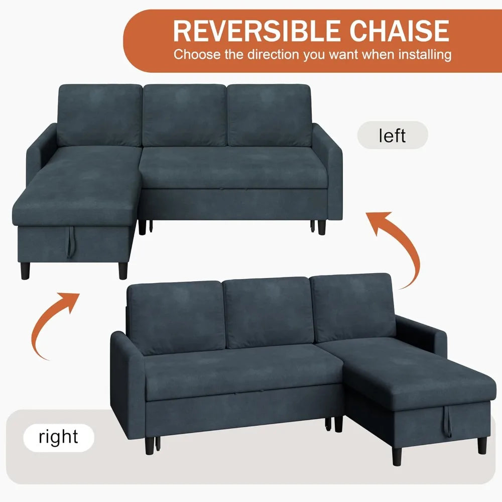 Ljustra Pull Out Couch 2 in 1 Sleeper Sofa Bed with Storage