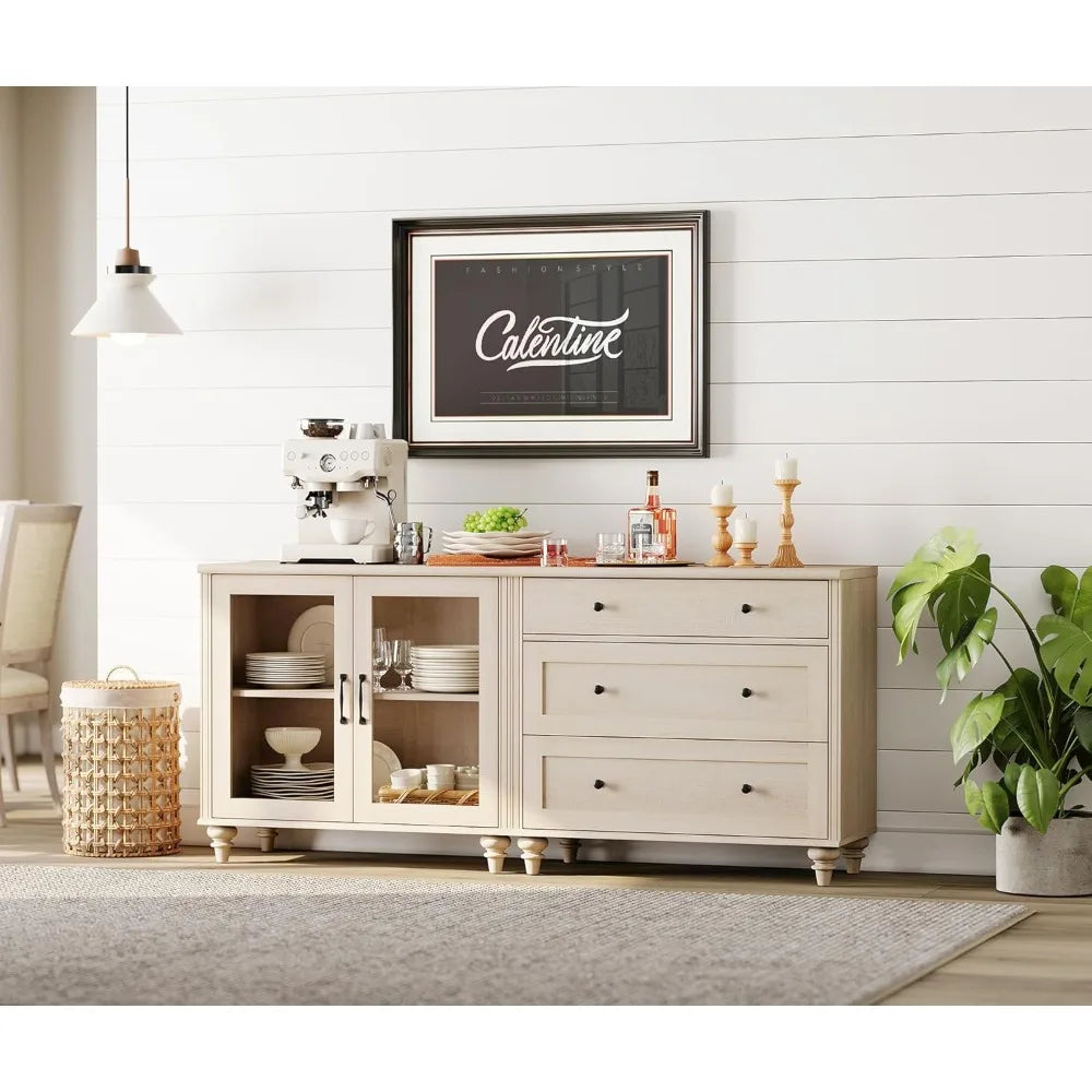 Ljustra Sideboard Cabinet Bar Hutch Modern Farmhouse Buffet Storage
