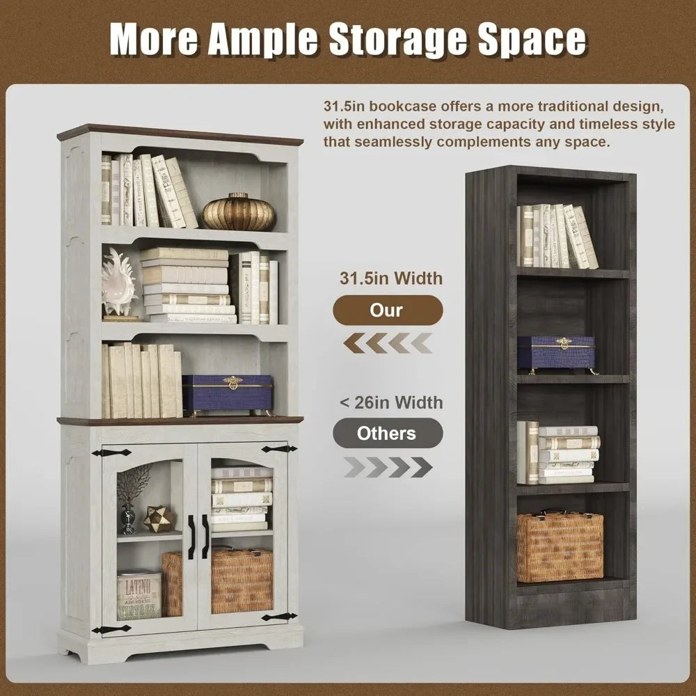 Tall 70 Inch Bookcase 5-Tier Open Storage Shelf for Home Office Bedroom