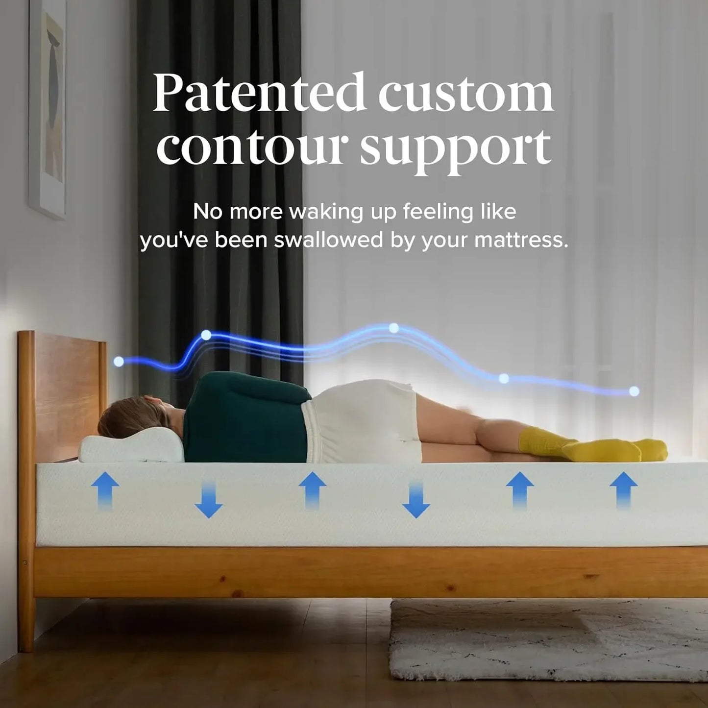 Ljustra Green Tea Memory Foam Mattress Medium Firm Zoned Pressure Relief