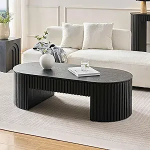 Modern Lift Top Coffee Table with Hidden Storage Oval Design 47.2"
