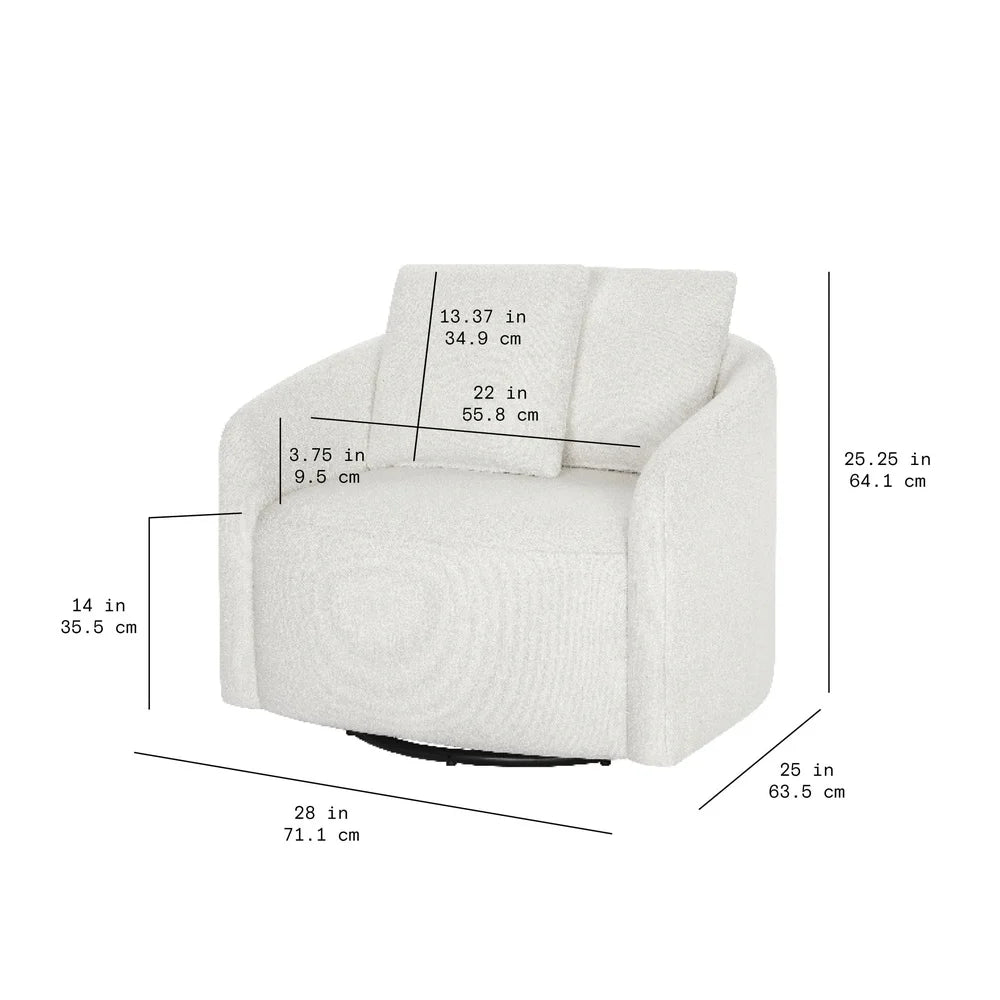 Kids Accent Chair Swivel Base Durable Wood Frame Plush Pillows