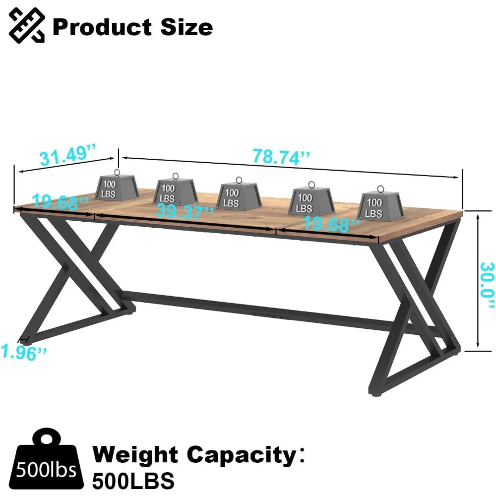Rustic Large Computer Desk Extra Long Industrial Home Office Table