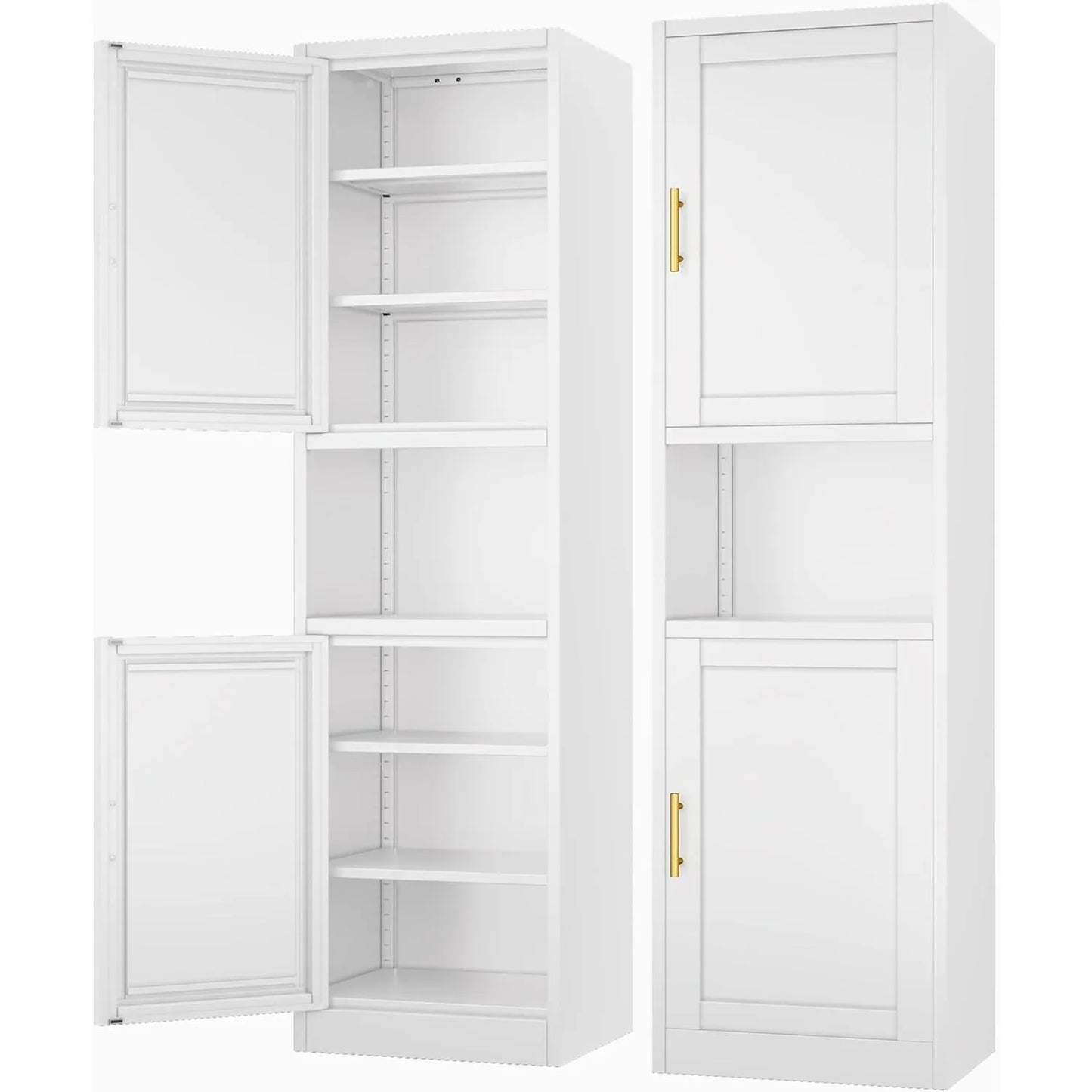 Tall Narrow Storage Cabinet 66.93" H Adjustable Shelves Home Office Kitchen