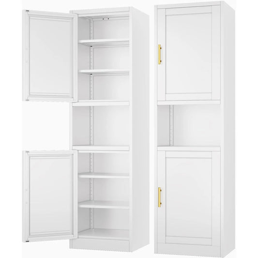 Tall Narrow Storage Cabinet 66.93" H Adjustable Shelves Home Office Kitchen