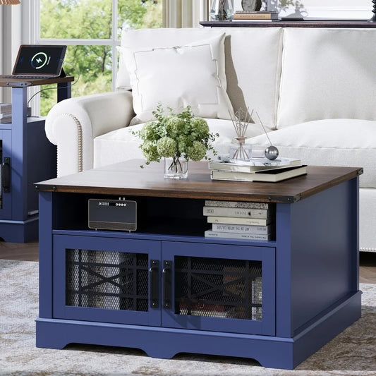 Wood Coffee Table with Storage Lift Top Rustic Center Table for Living Room