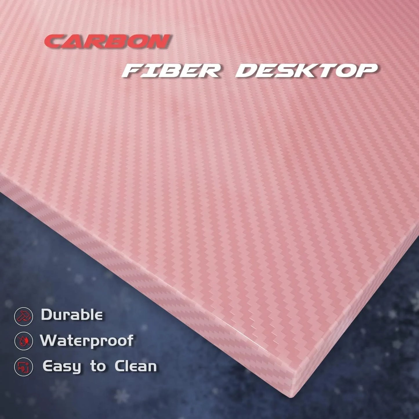 **** Pink L Shaped Gaming Desk Computer Corner Table with Monitor Stand