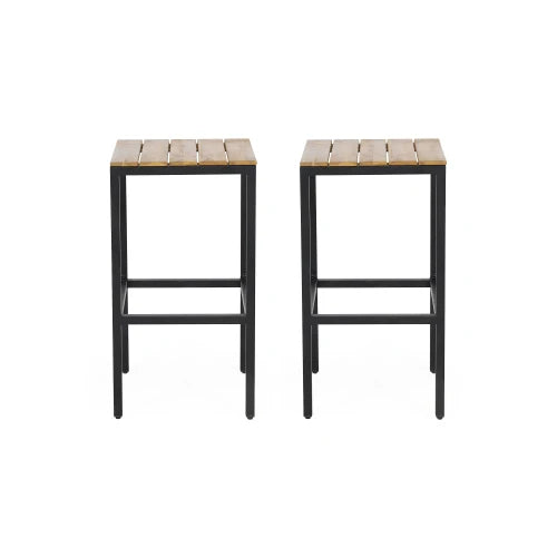 Ljustra Pull High Stool Indoor Outdoor Bar Stool Wooden Set of Two