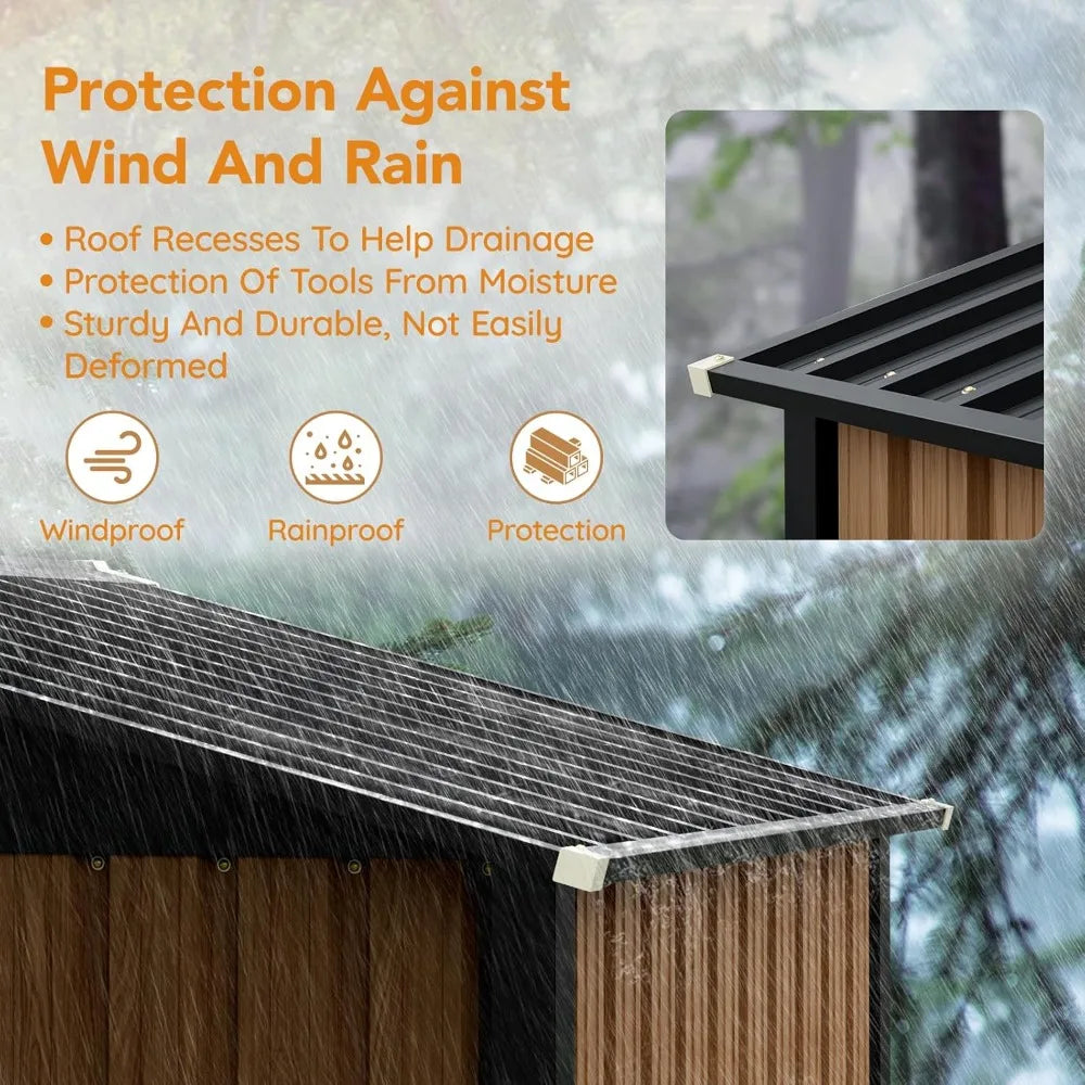 6X4FT Garden Storage Shed Lockable Durable Metal Tool Shed for Outdoors