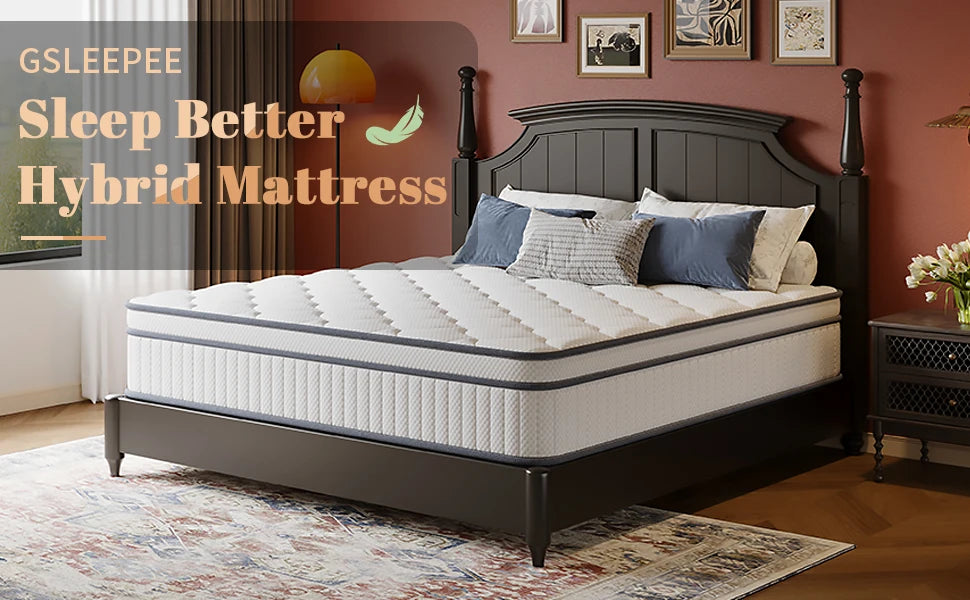 Ljustra Twin Mattress 8 Inch Hybrid Gel Memory Foam Pocketed Springs