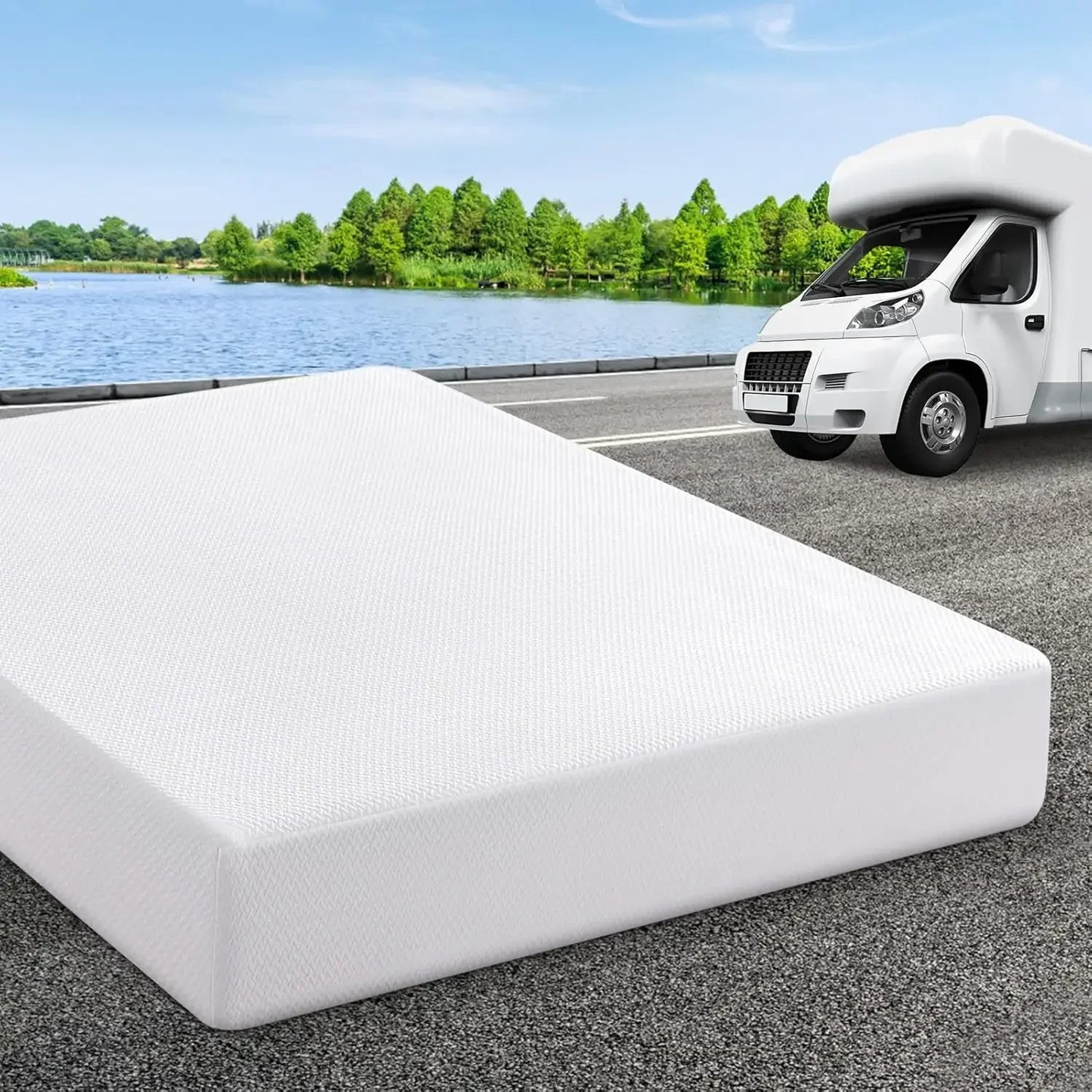 Ljustra RV Mattress Short King 10 Inch Memory Foam Cool Bed in a Box