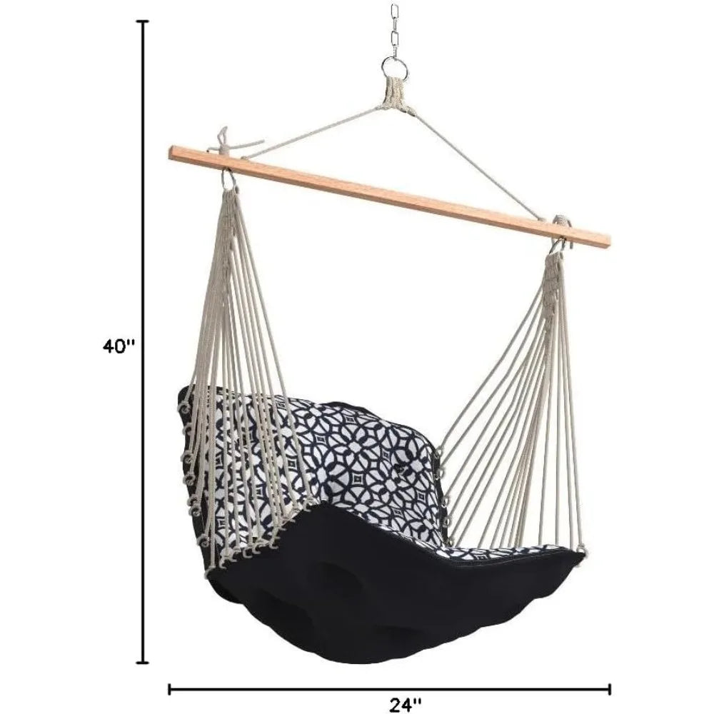 Luxe Indigo Sunbrella Tufted Single Swing Indoor Outdoor 300 LB Capacity