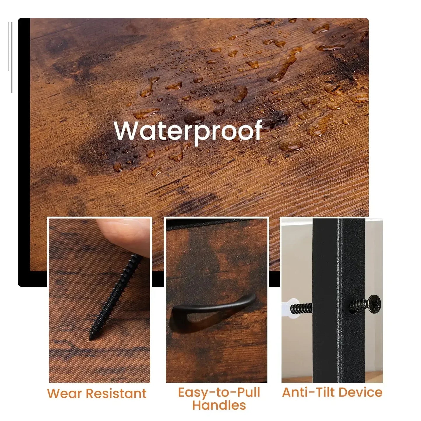 Nightstand Set of 2 End Table with Fabric Drawers for Bedroom Closet Dorm