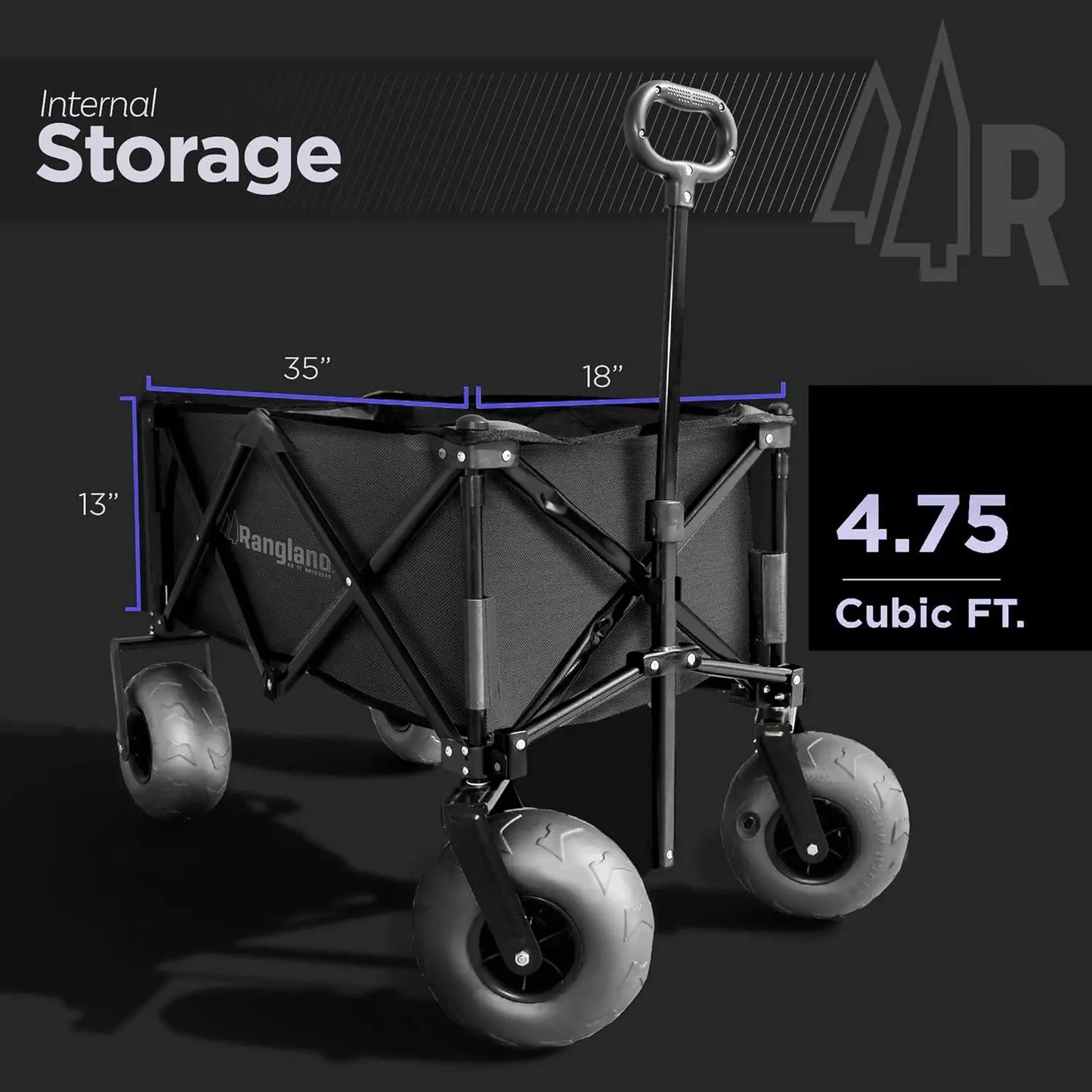 All Terrain Beach Cart with Big Air Wheels Heavy Duty Steel Frame