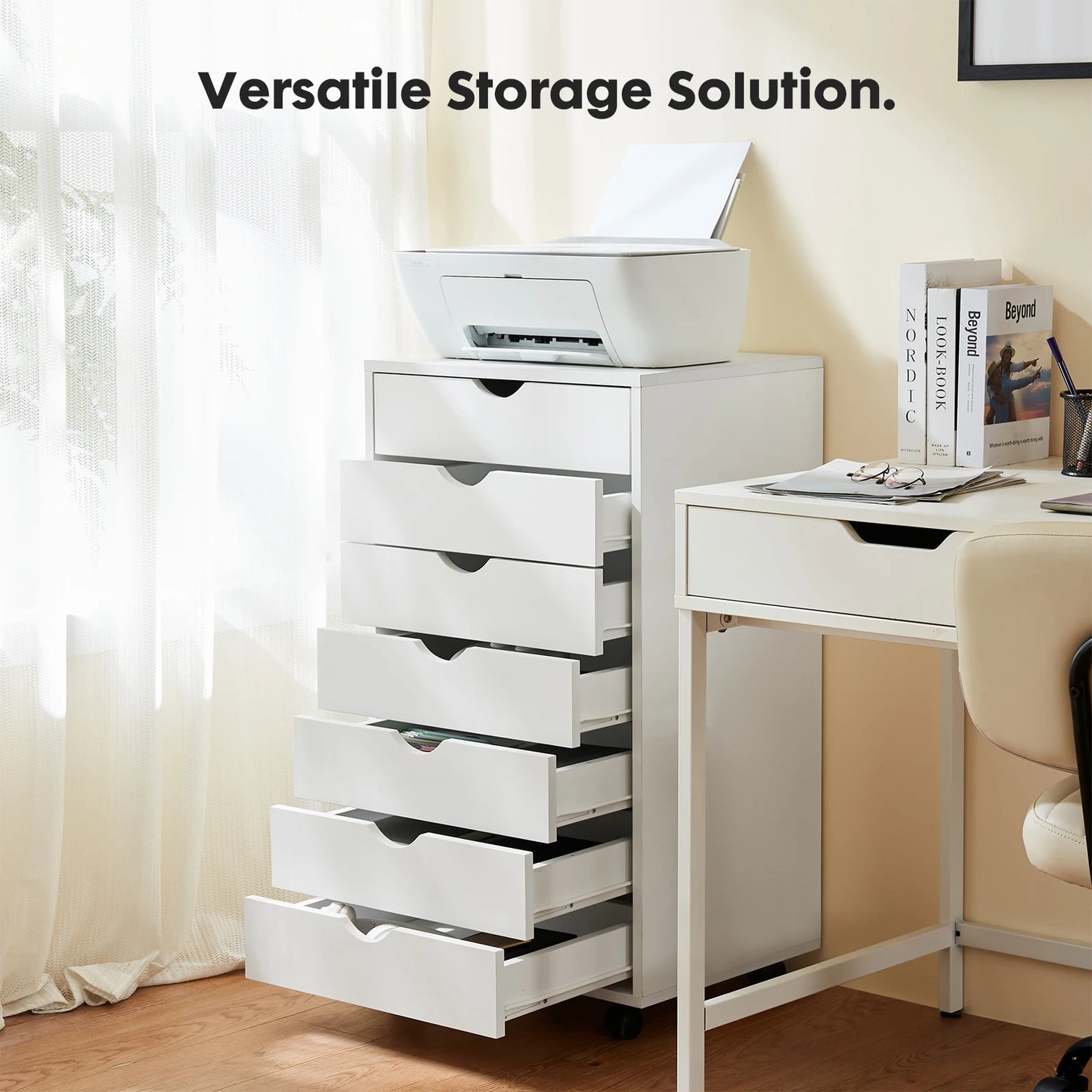 Ljustra 7 Drawer Chest Storage Cabinet Mobile Organizer Nightstand