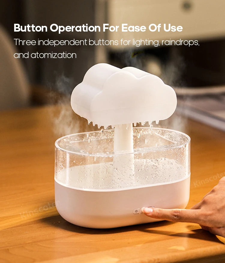 Cloud Air Humidifier Aroma Diffuser Ultrasonic Mist Night Light Rain Sound
