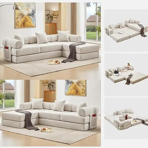 Ljustra 7-in-1 Convertible Sofa Bed Modular Cloud Sectional