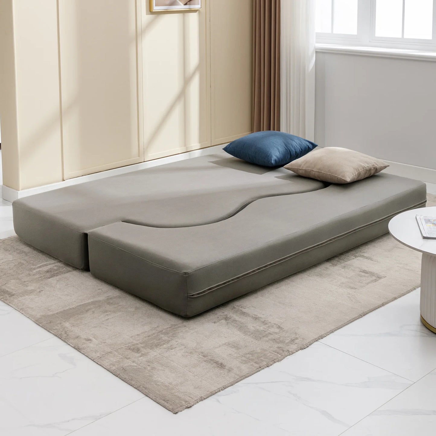 Ljustra Queen Size Folding Sofa Bed Futon Couch Memory Foam Sleeper