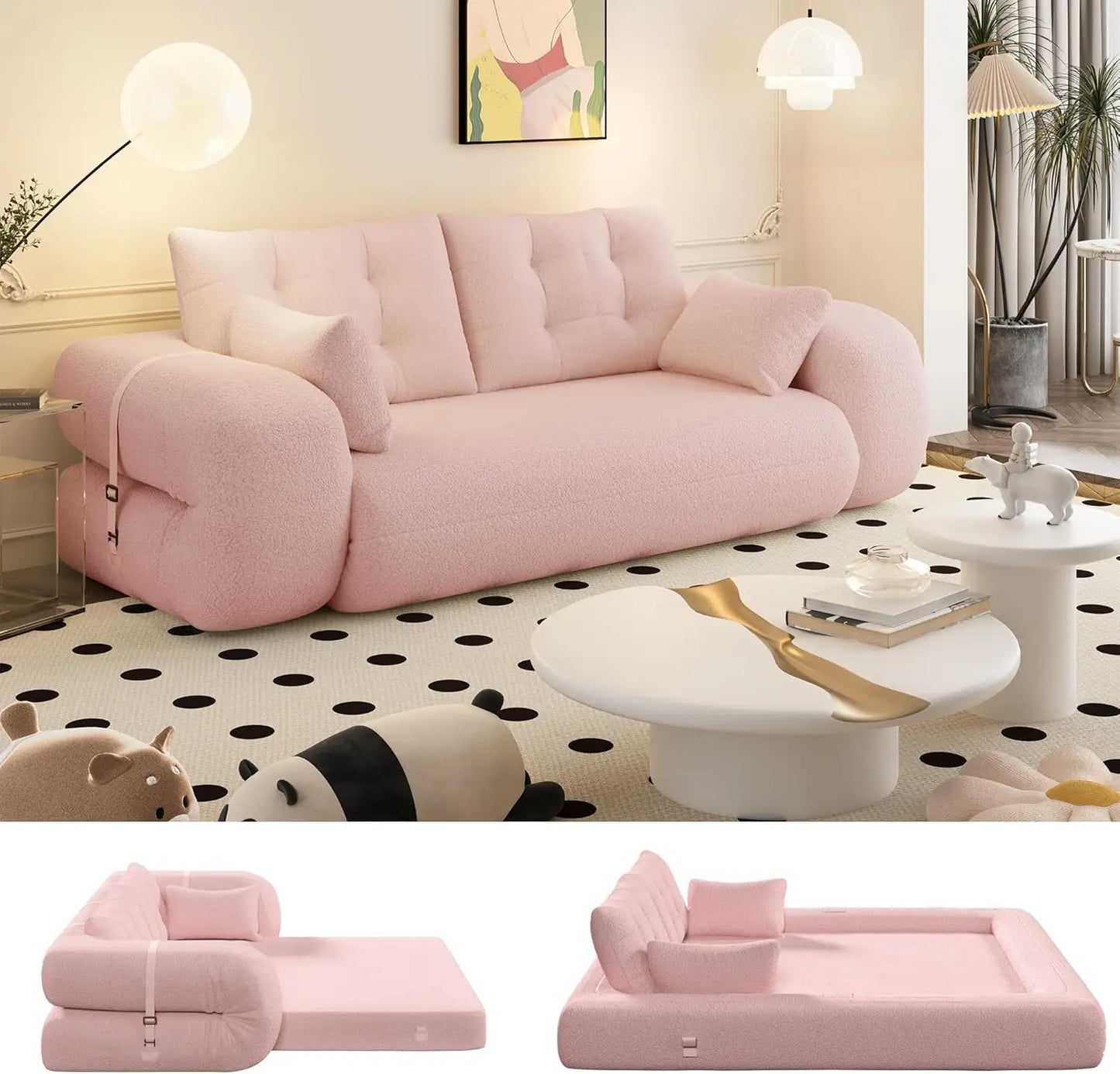 Ljustra Convertible Folding Sofa Bed Memory Foam Sleeper Couch