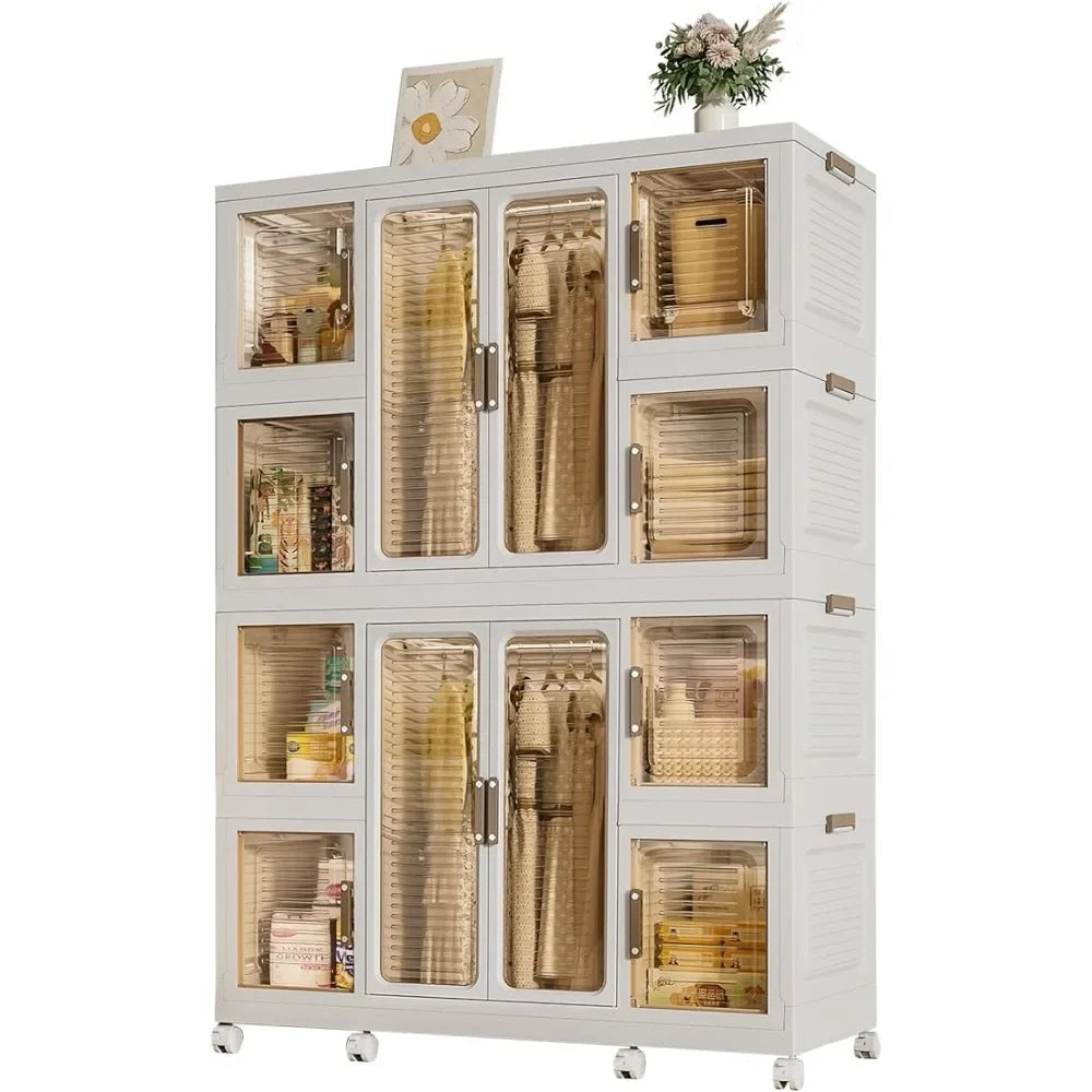 Portable Wardrobe Closet Organizer Collapsible Storage for Clothes