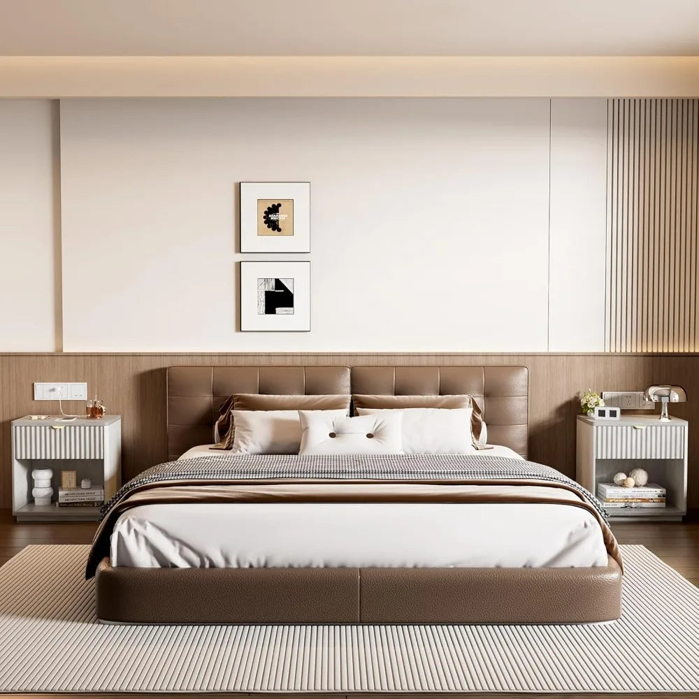 Modern Nightstands Set of 2 with Drawers for Bedroom Living Room
