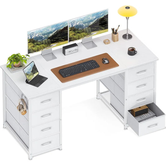 48 Inch Modern Computer Desk with 8 Drawers for Home Office Gaming