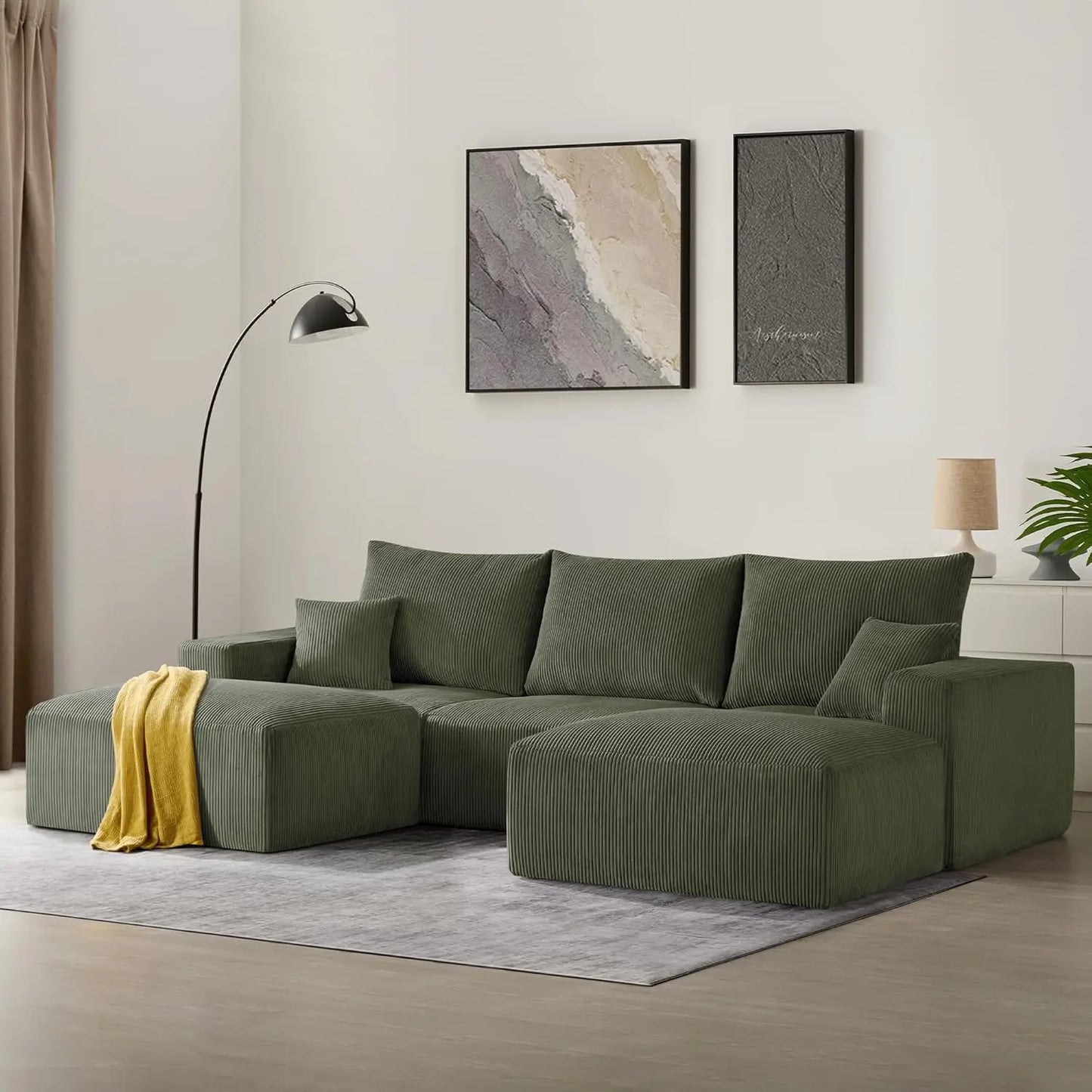 Ljustra Sectional Cloud Sofa U-Shaped Modern Lounge Couch 113 Inch