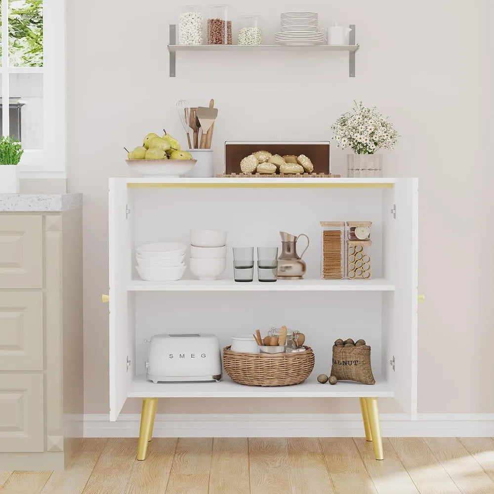 Modern Sideboard Buffet Cabinet 2 Doors Storage for Living Room Kitchen