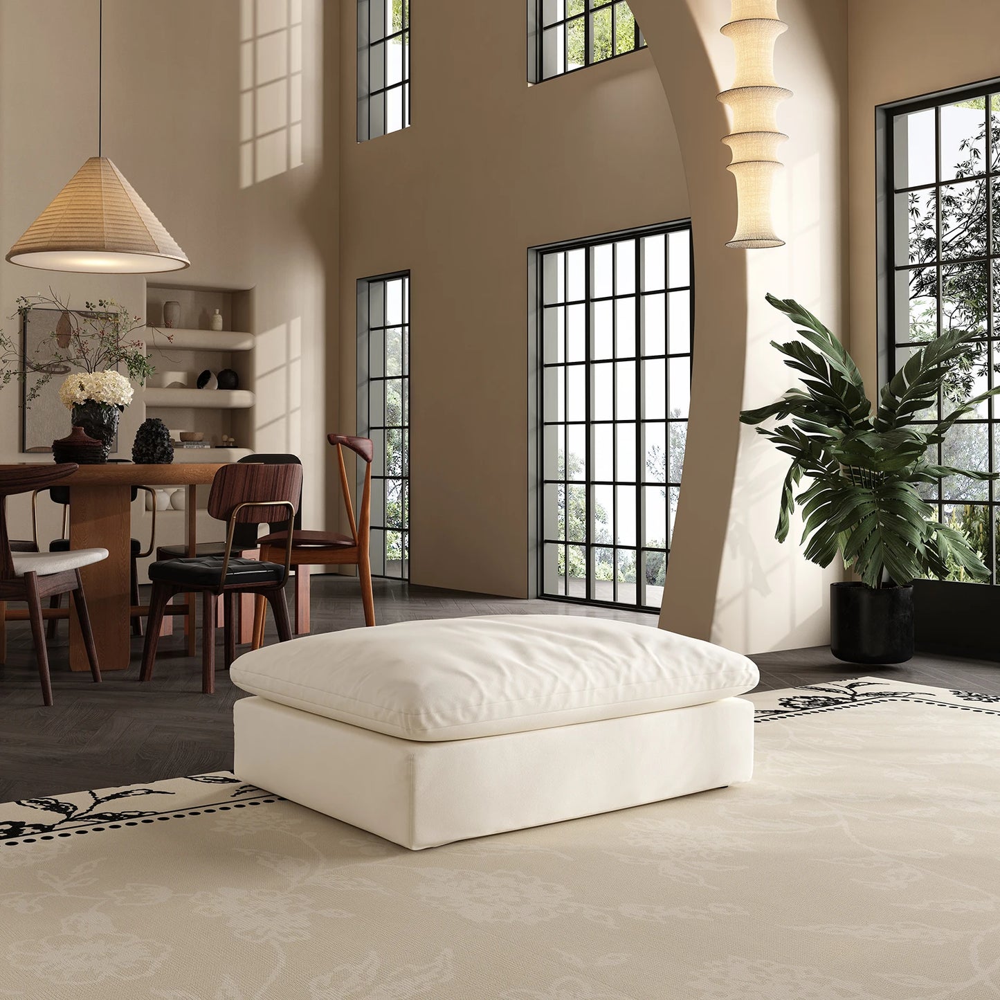 U-Shaped Cloud Couch Down-Filled Modern Modular Sectional Sofa Living Room