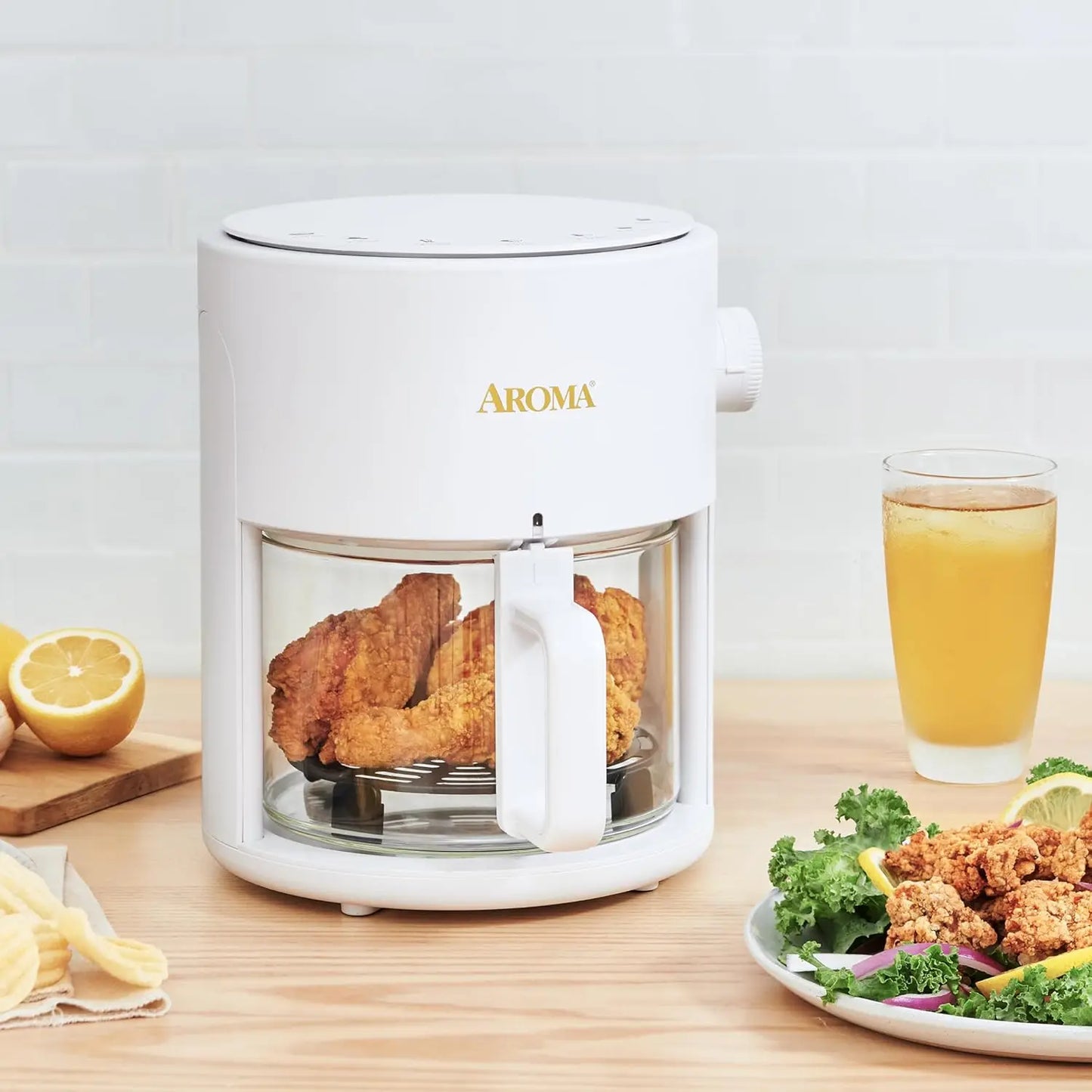 Ljustra Glass Air Fryer Countertop Convection Oven 3 Quart 360Crispy Technology