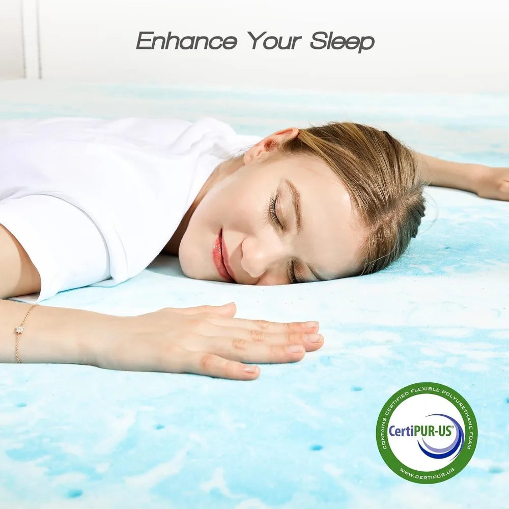 Ljustra 3 Inch King Memory Foam Gel Infused Cooling Mattress Topper