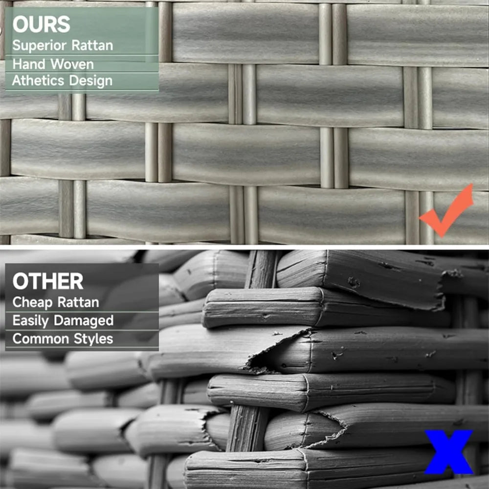 13 Piece Patio Furniture Set Outdoor Wicker Sofa Sectional Set