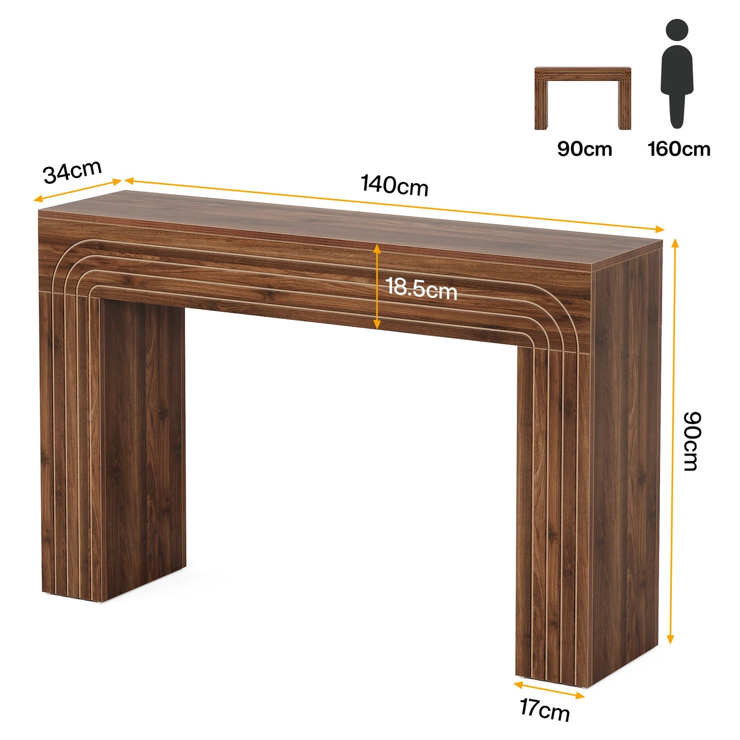 Ljustra 63 Inch Farmhouse Console Table Wooden Sofa Table Entryway Hallway