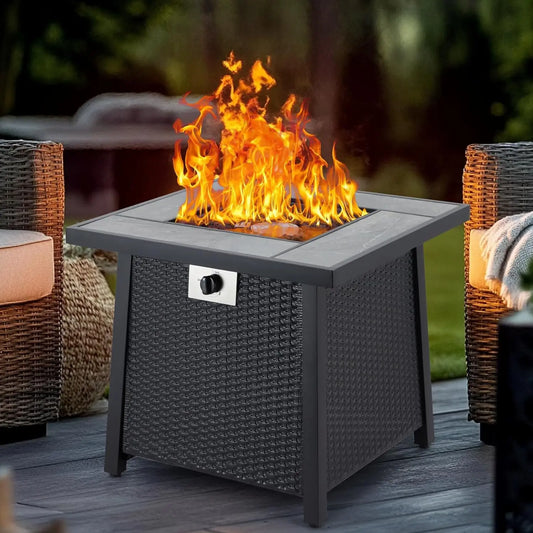 28 Inch Outdoor Fire Pit Table 50000 BTU Propane Fire Pit for Patio