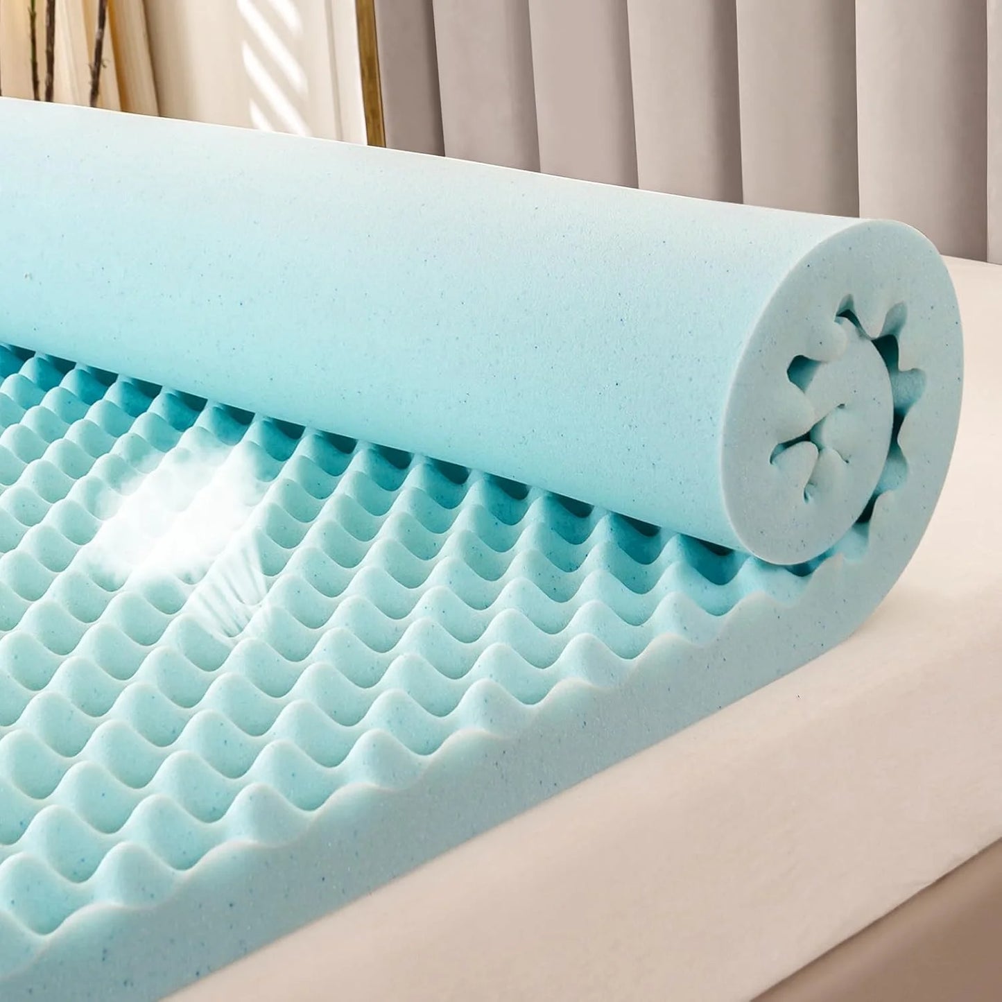 Ljustra 3 Inch Memory Foam Mattress Liner Cooling Pad for Comfort Relief