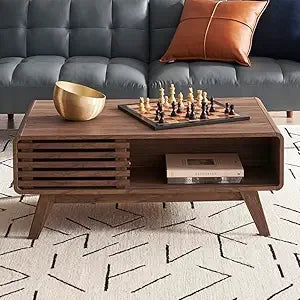 Ensley Coffee Table with Storage Mid Century Modern Living Room Furniture