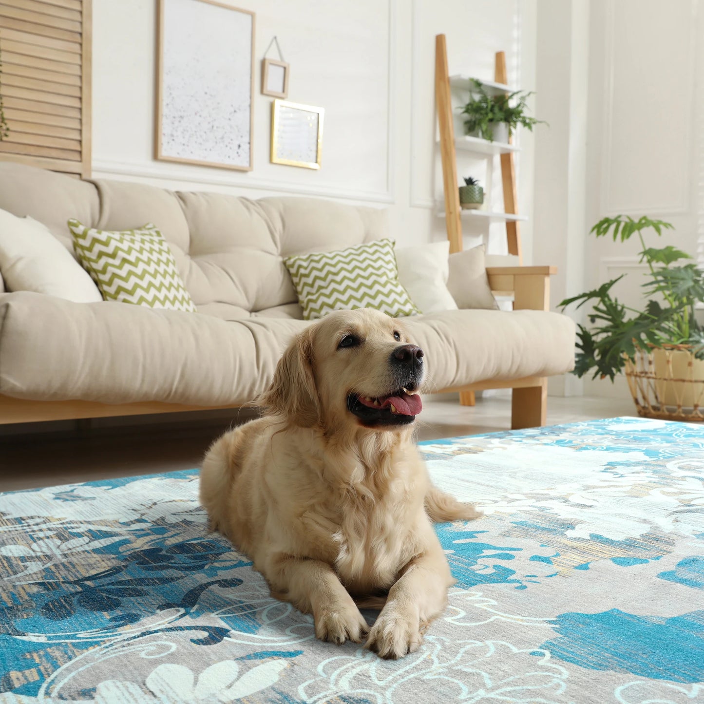 Contemporary Abstract Traditional Floral Faux Wool Area Rug Soft Carpet