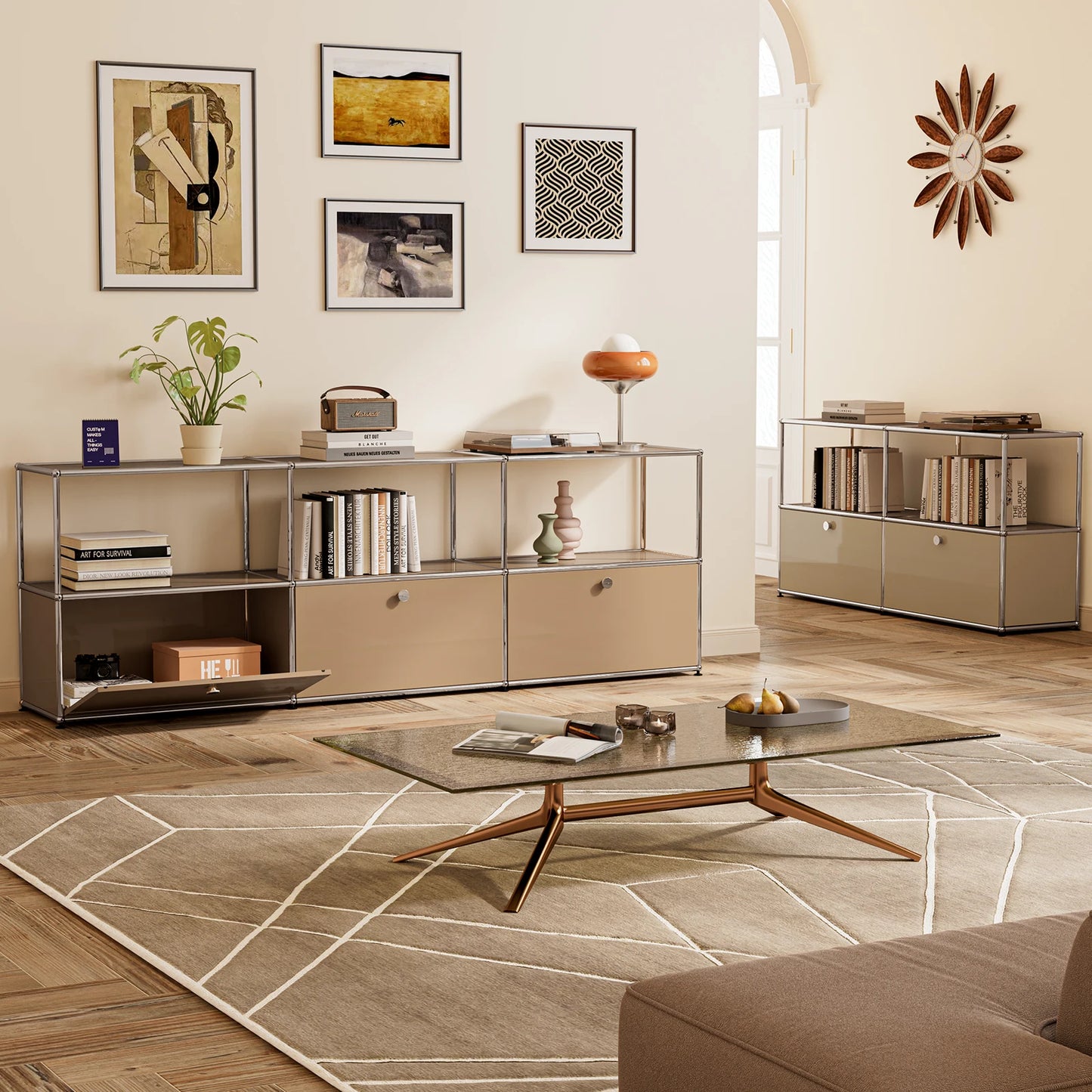 Modern Stainless Steel Storage Cabinet Organizer for Living Room Office