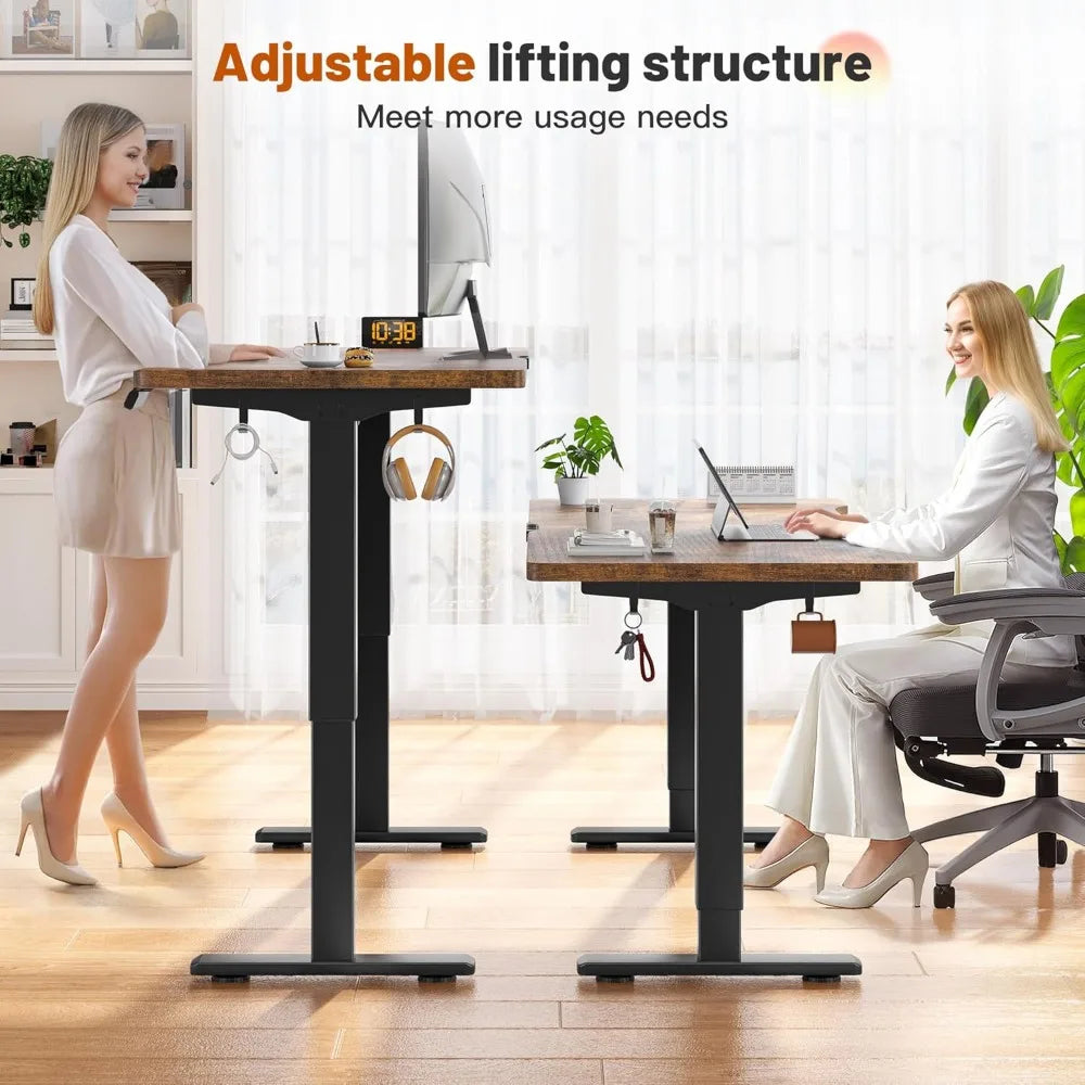 Electric Standing Desk with LED 48x24 Inch Height Adjustable Office Desk