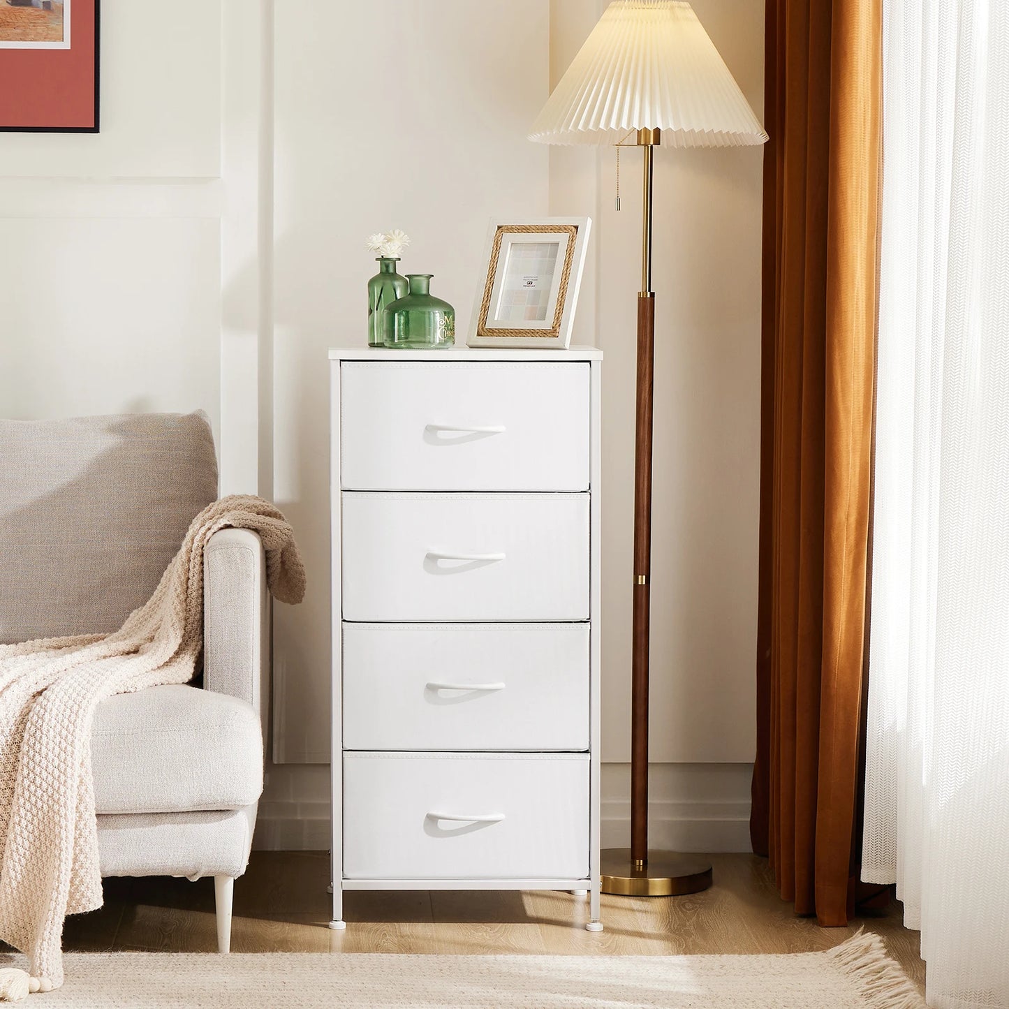 Ljustra Multifunctional Living Room Fabric Storage Cabinet Steel Frame
