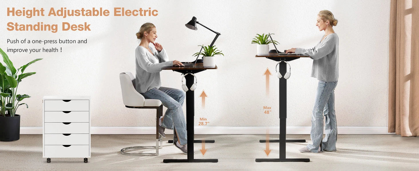 Ljustra Electric Height Adjustable Desk 63x24 Inch Ergonomic Workstation