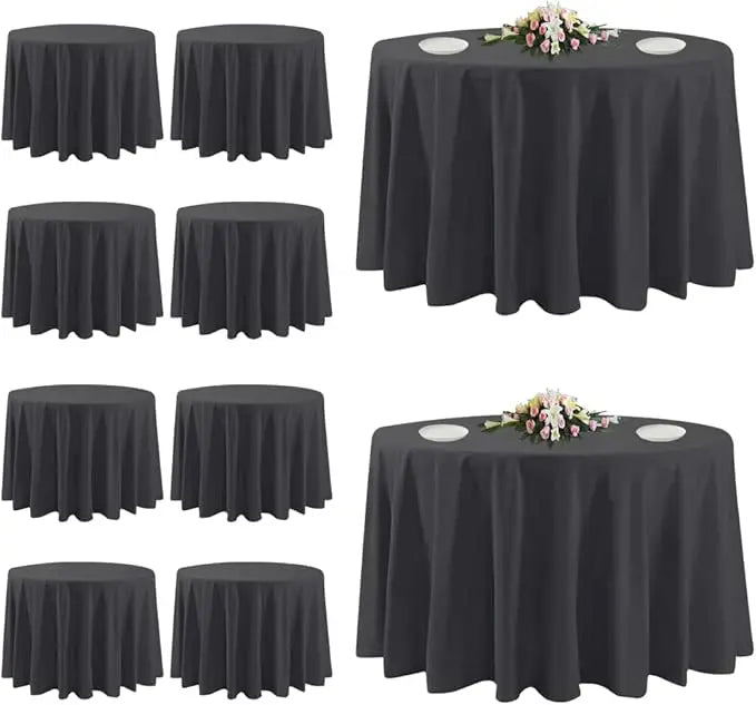 10 Pack 120 Inch Round Tablecloths Stain Resistant Washable Polyester