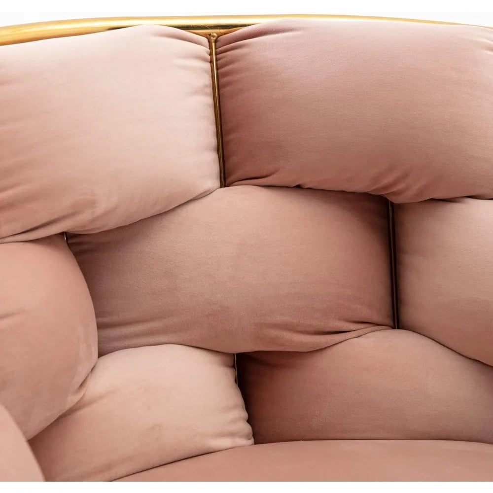 Luxury Set of 2 Leisure Velvet Accent Chairs Modern Sofa Stool