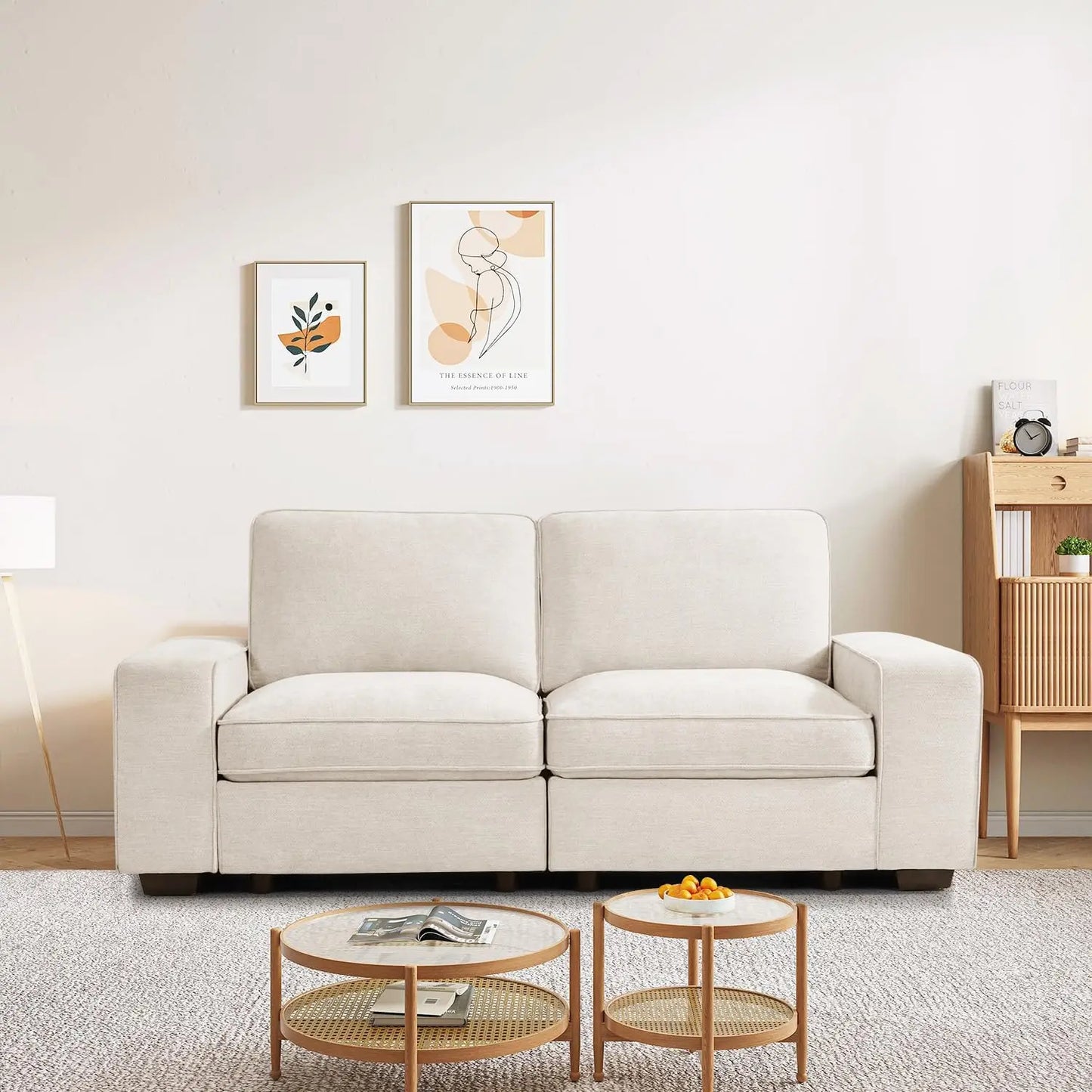 Ljustra 88" Modern Loveseat Sofa 3 Seater Couch Washable Cushion Covers