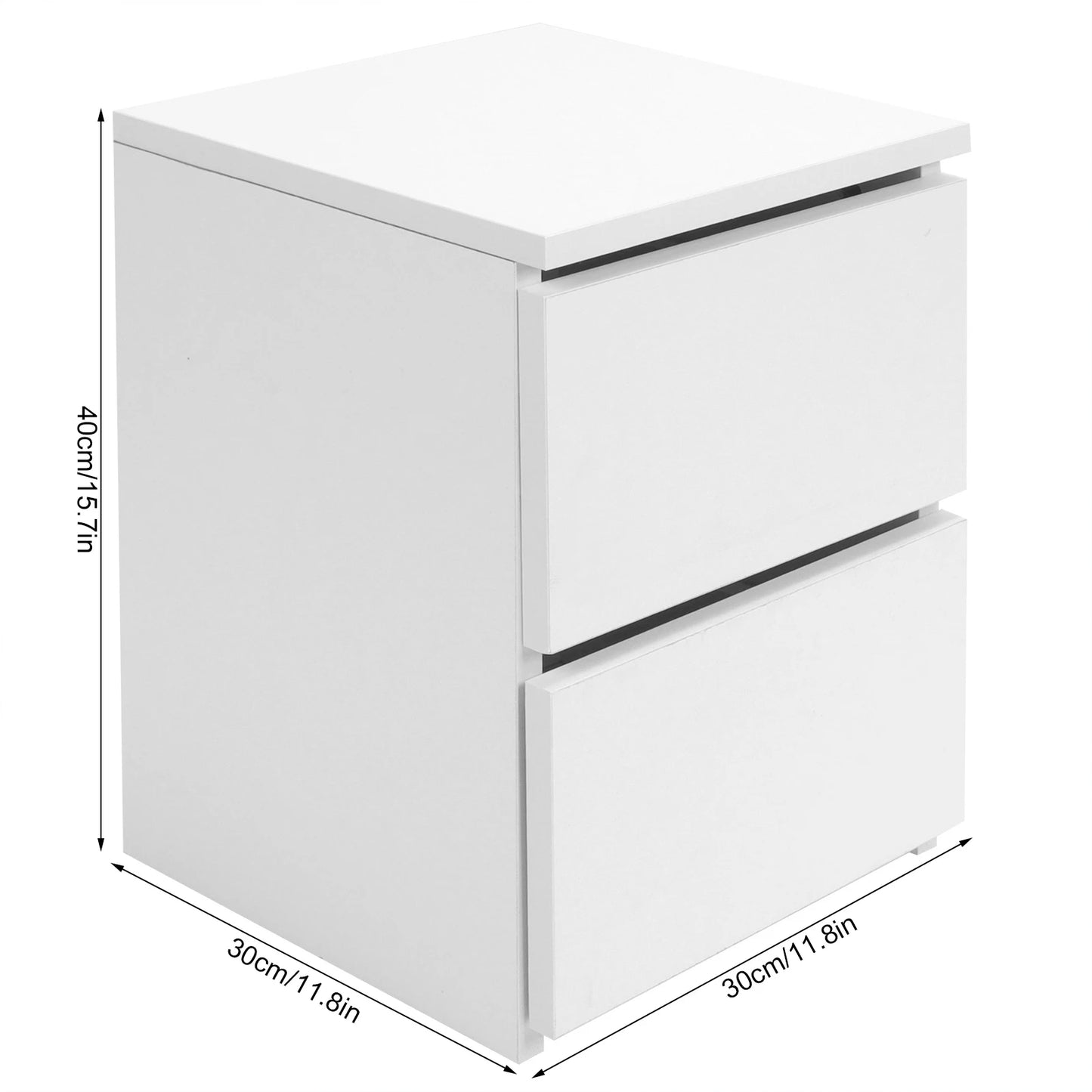 Modern Bedside Table with 2 Storage Drawers for Bedroom and Living Room