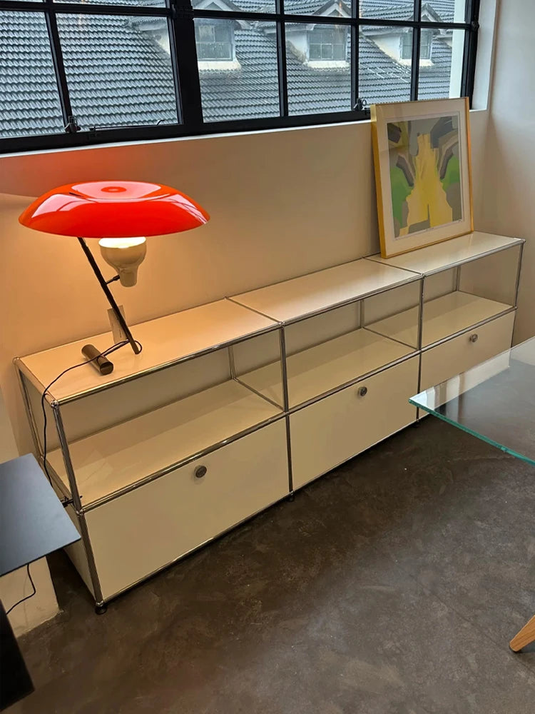 Modern Stainless Steel Storage Cabinet Sideboard for Bedroom Living Room