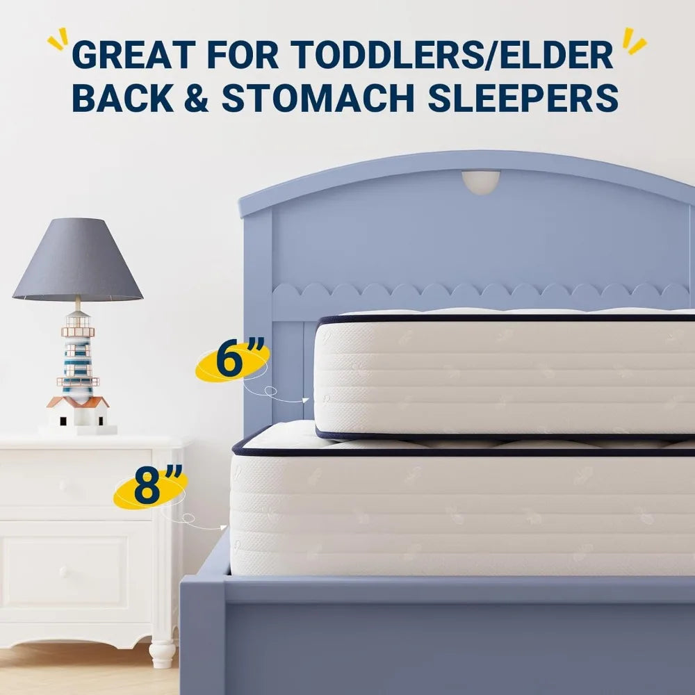 Ljustra Twin Mattress 8 Inch Foam Spring Hybrid Medium Soft Bed in a Box